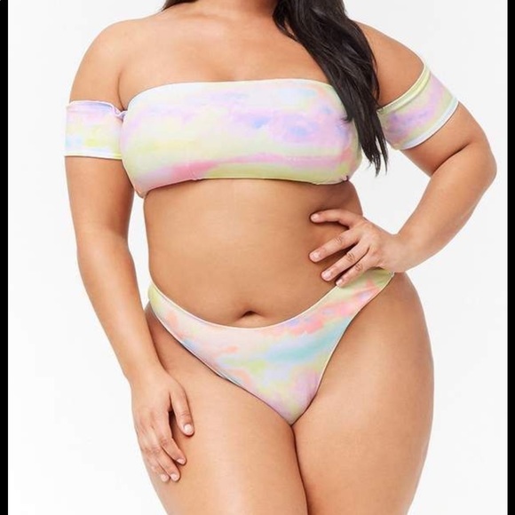 Forever 21 plus tie dye watercolor bikini set - Picture 2 of 9